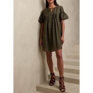 Banana Republic RAMIE PINTUCK DRESS Olive Green SIZE Medium